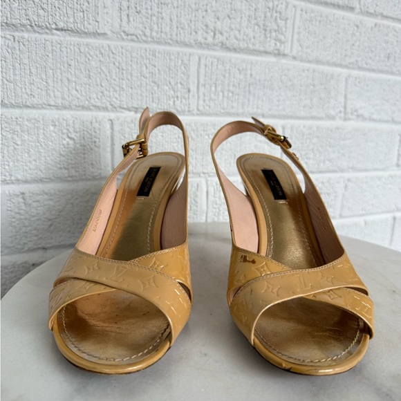 Louis Vuitton Tan Slingback Heels - Picture 5 of 16